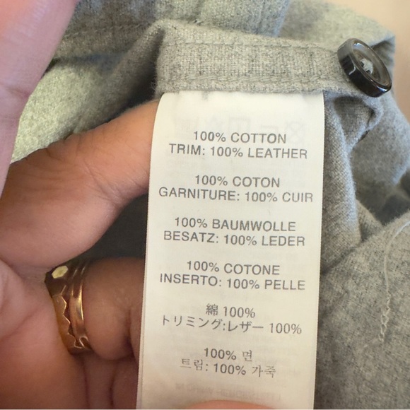 J.Crew Heathered Chamois Buttondown Leather Elbow Patches Gray Men Size L - Picture 5 of 8